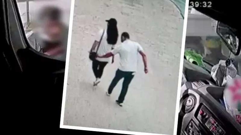 Yolda yürüyen kadının cep telefonunu çaldı! O anlar kamerada