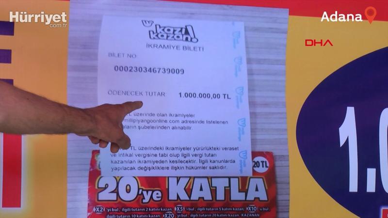 Kazı Kazan'ın 1 milyon liralık ikramiyesi Adana'dan