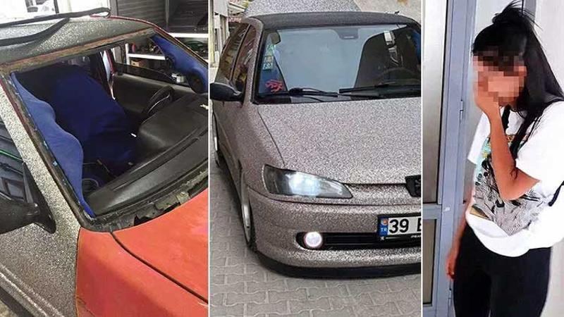 Ayrıldığı erkek arkadaşının otomobiline 15 bin liralık zarar verdi