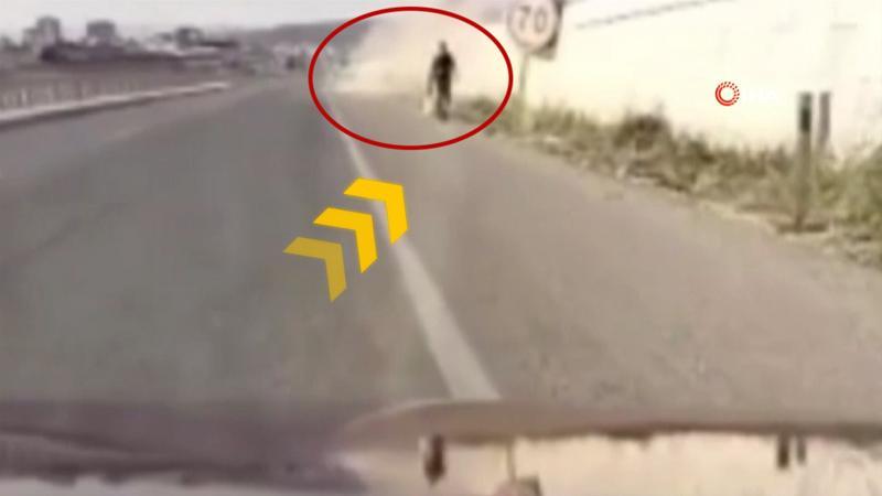 Ölümden kıl payı kurtuldu, hiçbir şey olmamış gibi yoluna devam etti