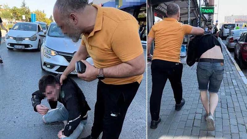Kızına uyuşturucu madde satan şahsı döverek karakola götürdü