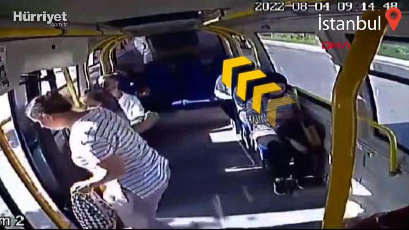 Pendik'te İETT otobüsünün çarptığı minibüste korku dolu anlar kamerada