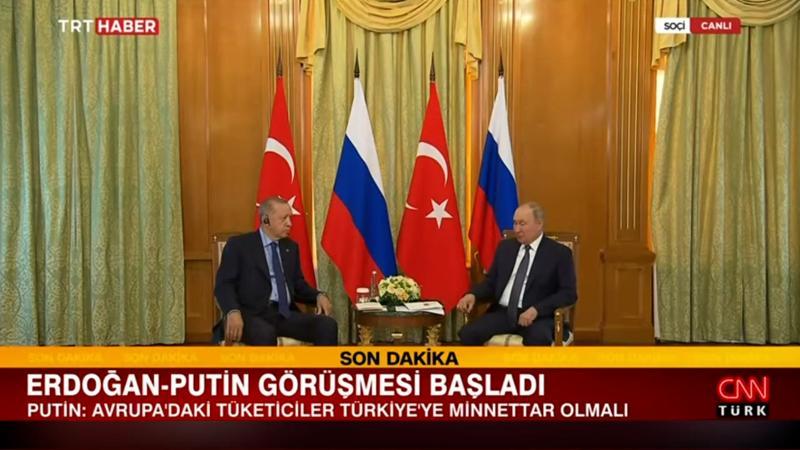 Cumhurbaşkanı Erdoğan, Soçi'de Putin'le bir araya geldi