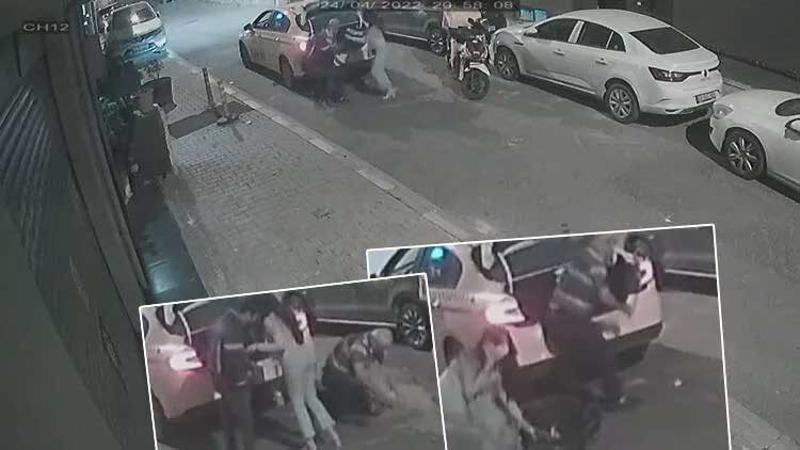 İstanbul’da taksici ile kuryenin yumruklu kavgası kamerada: Kadının valizini yere atıp gitti