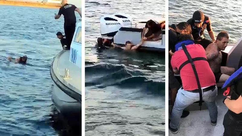 Polisten kaçmak için denize atladı, 2 kilometre yüzdü