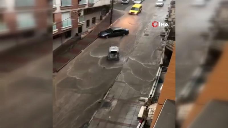 Maltepe'de selde sürüklenen araç kamerada