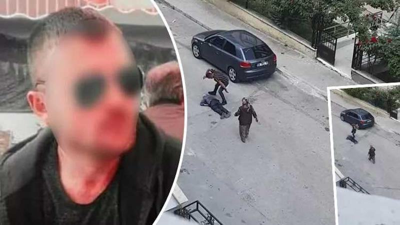 Annesine tacizde bulunduğunu öne sürüp sokak ortasında dakikalarca tekmeledi