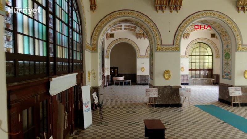Haydarpaşa Garı bekleme salonunun restorasyonunda son durum görüntülendi