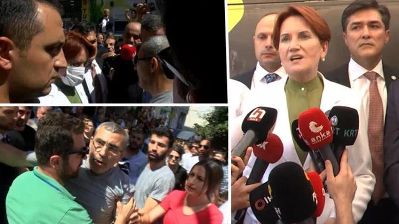 Akşener'in ziyareti sırasında gerginlik