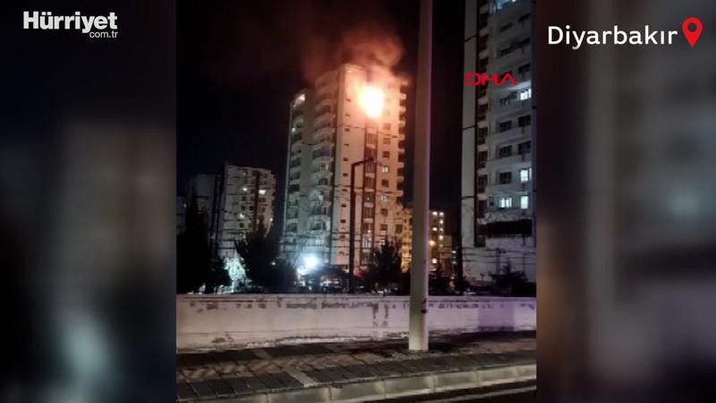 Diyarbakır'da 13 katlı bir binada yangın çıktı
