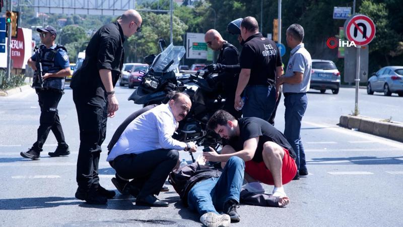 İstanbul İl Emniyet Müdürü Aktaş’tan kaza yapan motosikletliye yardım