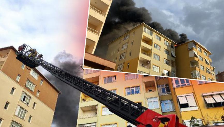 Ümraniyede korkutan yangın Mahsur kalan kişi böyle kurtarıldı Ümraniyede korkutan yangın Mahsur kalan kişi böyle kurtarıldı