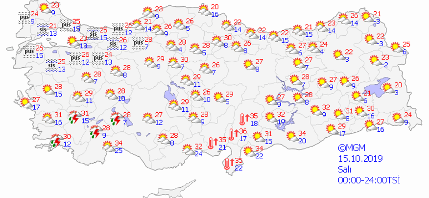 Yarın (salı günü) hava nasıl olacak? Meteoroloji'den 15 Ekim için sis