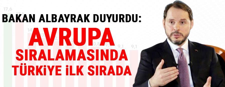Son dakika... Bakan Albayrak: Türkiye, haziran ayında Avrupa sıralamasında ilk sırada yer aldı